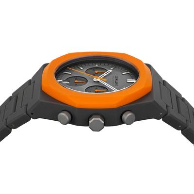 Shop D1 Milano Watch Polychrono 40.5mm In Grey/orange