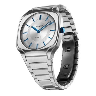 Shop D1 Milano Watch Square Bracelet 37mm In Blue/silver