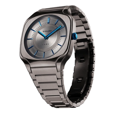 Shop D1 Milano Watch Square Bracelet 37mm In Blue/gun Metal