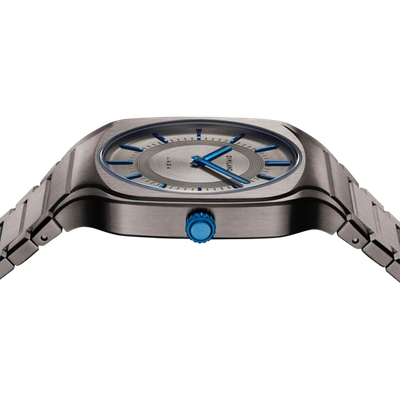 Shop D1 Milano Watch Square Bracelet 37mm In Blue/gun Metal