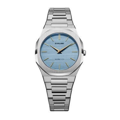 Shop D1 Milano Watch Ultra Thin Bracelet 34mm In Blue/silver