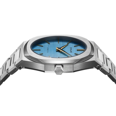 Shop D1 Milano Watch Ultra Thin Bracelet 34mm In Blue/silver