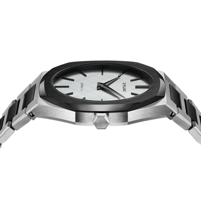 D1 Milano Watch Ultra Thin Bracelet 38mm In Gun Metal/silver