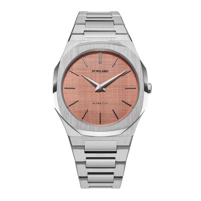 Shop D1 Milano Watch Ultra Thin Bracelet 38mm In Pink/silver