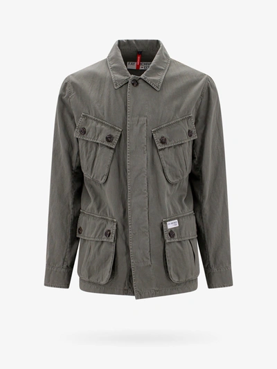 Fay Collared Jacket With Four Front Pockets In Green