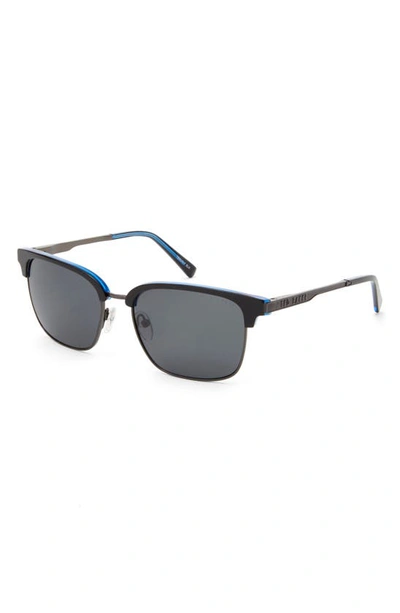 Shop Ted Baker London 55mm Square Polarized Sunglasses In Black