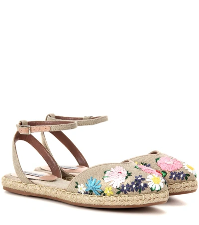 Shop Tabitha Simmons Dotty Meadow Embroidered Espadrilles In Eatural