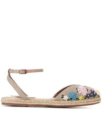 Shop Tabitha Simmons Dotty Meadow Embroidered Espadrilles In Eatural
