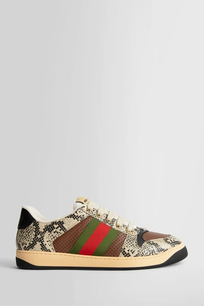 Gucci Screener Python-embossed Leather Sneaker In Multicolor