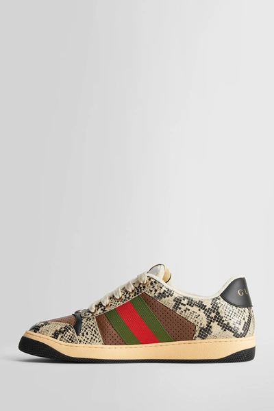 Gucci Screener Python-embossed Leather Sneaker In Multicolor
