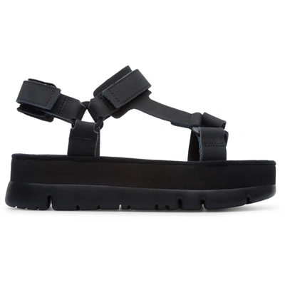 Camper Lasted Leather Sandals In Black