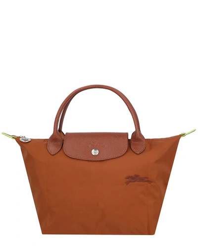 Shop Longchamp Le Pliage Green Nylon Shoulder Bag In Brown