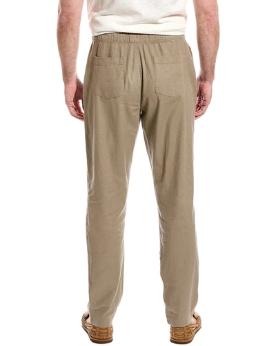 Shop Onia Stretch Pull-on Linen-blend Pant In Brown