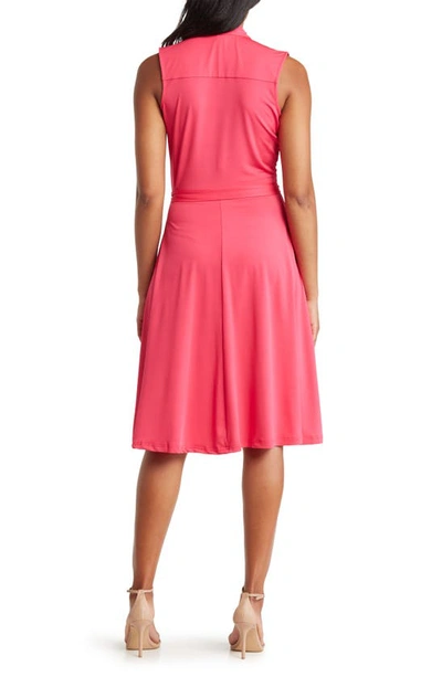 Love By Design Sleeveless Midi Shirtdress In Bright Rose