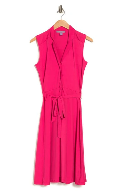 Love By Design Sleeveless Midi Shirtdress In Bright Rose