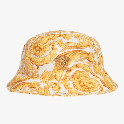 Shop Versace Gold Baroque Sun Hat