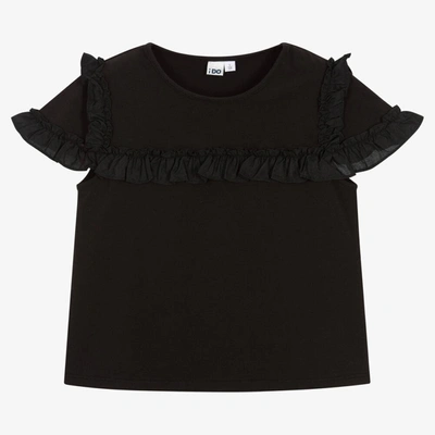Shop Ido Junior Girls Black Cotton T-shirt