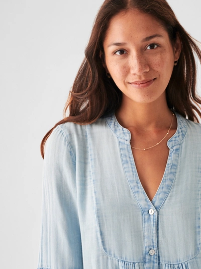 Faherty Dream Cotton Gauze Kasey In Light Indigo Wash