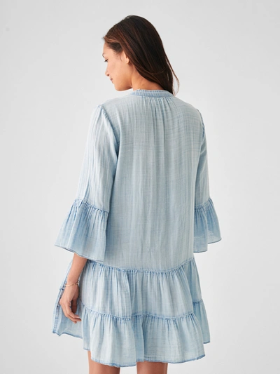 Shop Faherty Dream Cotton Gauze Kasey Dress In Light Indigo Wash
