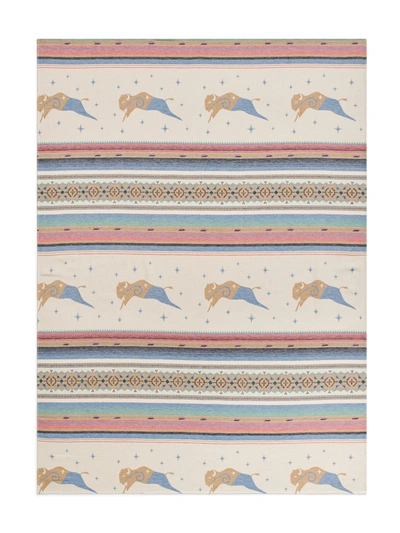 Faherty Doug Good Feather Adirondack Blanket In Ivory Buffalo