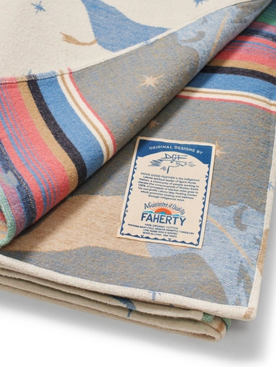 Faherty Doug Good Feather Adirondack Blanket In Ivory Buffalo