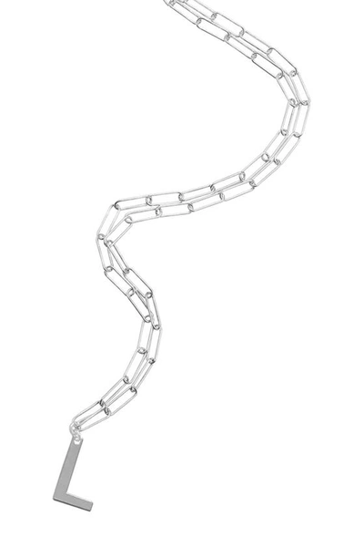 Shop Adornia Initial Pendant Paperclip Necklace In Silver - L