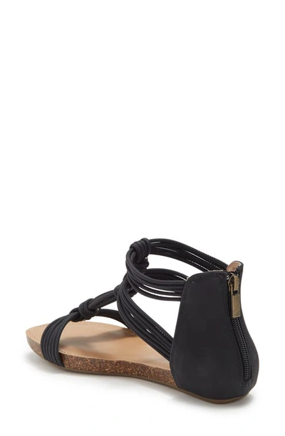 Shop Me Too Neve Gladiator Sandal In Black Nubuck Pu