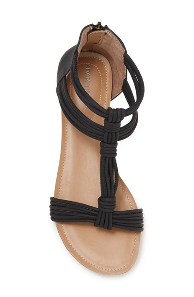 Shop Me Too Neve Gladiator Sandal In Black Nubuck Pu