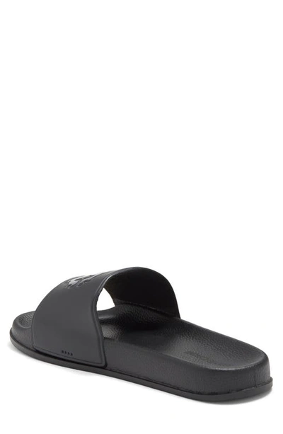 Shop Roberto Cavalli Logo Shower Sandal In Black/ Black