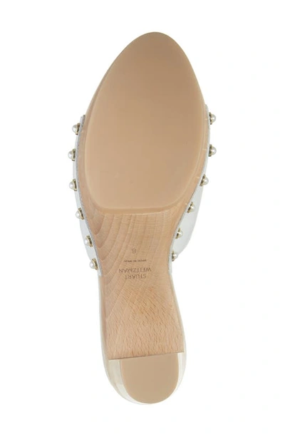 Stuart Weitzman Pearl Clog 85 Sandals In White.