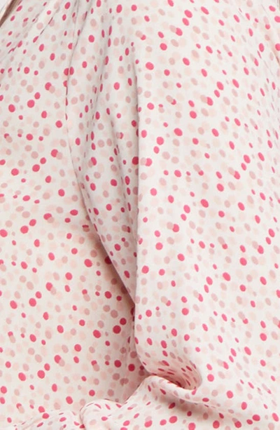 Shop Nydj High-low Crepe Blouse In Olivia Dots
