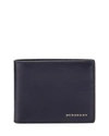 BURBERRY LONDON LEATHER HIPFOLD WALLET, NAVY