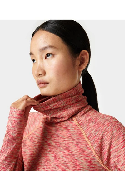 Shop Sweaty Betty Space Dye Knit Turtleneck Top In Odyssey Pink
