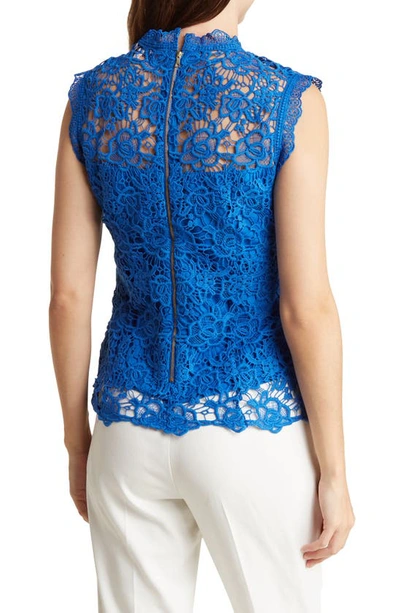 Shop Nanette Lepore Lace Sleeveless Top In Cobalt
