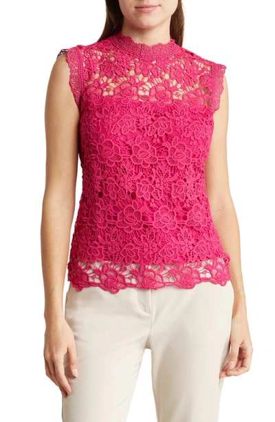 Nanette Lepore Lace Top In Desire Pink