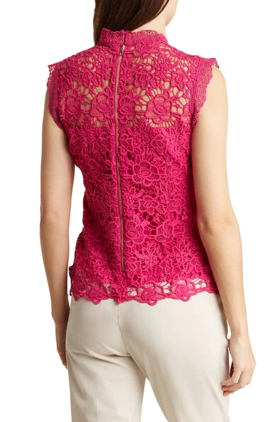 Shop Nanette Lepore Lace Sleeveless Top In Desire Pink
