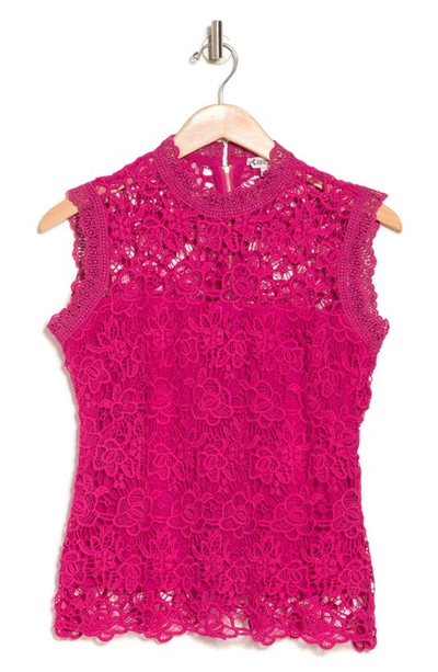 Nanette Lepore Lace Top In Desire Pink