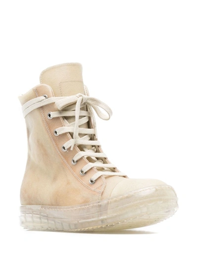 Shop Rick Owens Women Ramone Transparent Leather Sneakers In 211010 Natural/clear