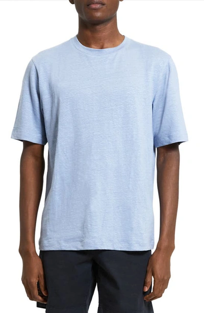 Shop Theory Ryder Flex Linen T-shirt In Heron - 0pw