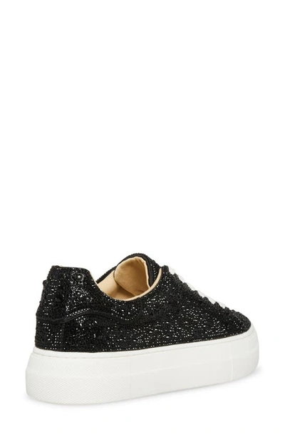 Shop Betsey Johnson Sidny Crystal Pavé Platform Sneaker In Black