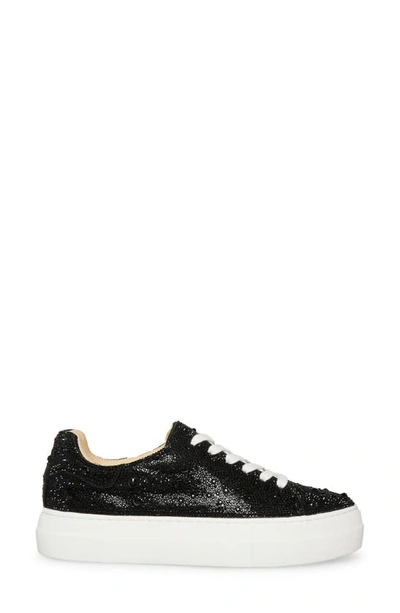 Shop Betsey Johnson Sidny Crystal Pavé Platform Sneaker In Black