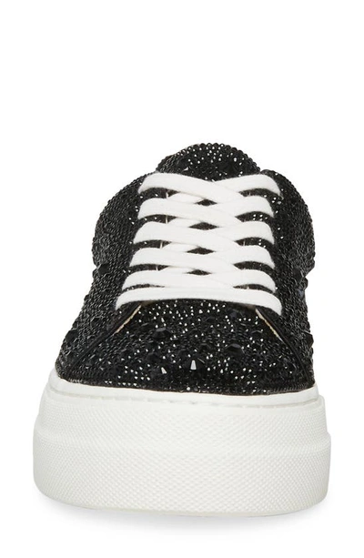 Shop Betsey Johnson Sidny Crystal Pavé Platform Sneaker In Black