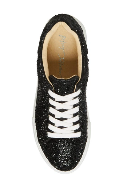 Shop Betsey Johnson Sidny Crystal Pavé Platform Sneaker In Black