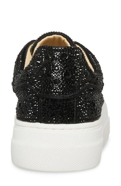 Shop Betsey Johnson Sidny Crystal Pavé Platform Sneaker In Black