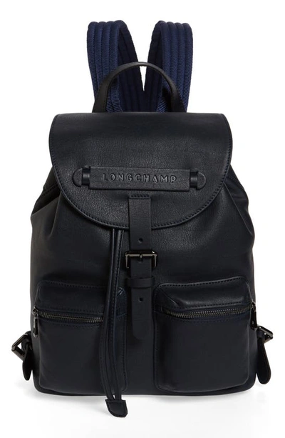 Longchamp Small 3d Leather Backpack In Midnight Blue | ModeSens