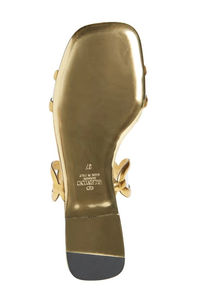 Shop Valentino 1967 Chain Slide Sandal In Antique Brass/ Transparente