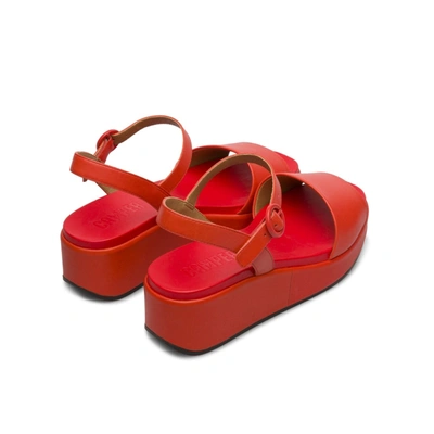 Camper Misia Platform Wedge Sandal In Red
