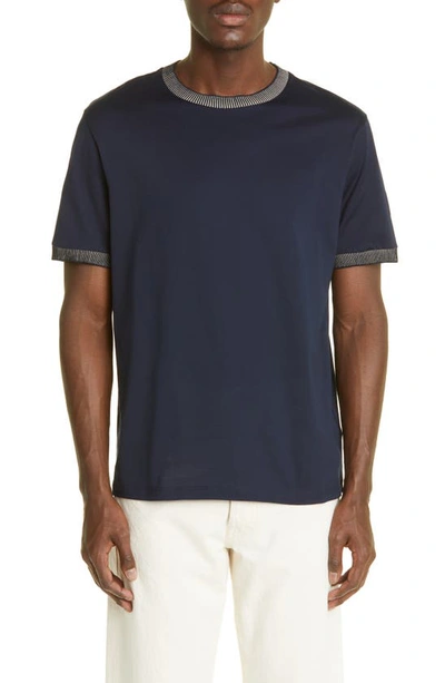 Shop Herno Fine Cotton Jersey T-shirt In Blu Navy