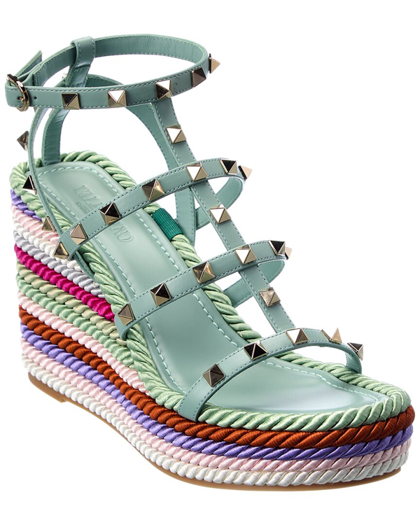 Valentino Garavani Rockstud leather sandals - Green