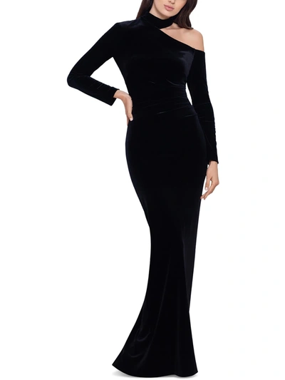 Shop Xscape Womens Velvet Maxi Evening Dress In Black